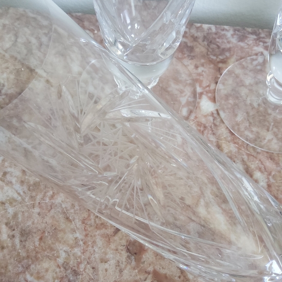 Vintage Bohemian Crystal Champagne Glasses set of 4 - Picture 4 of 5